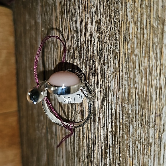 New Pink Peruvian opal snake 🐍 ring Sterling Silver size 7.5 - Picture 2 of 8